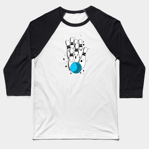 Bowling pins Baseball T-Shirt by Mitalim